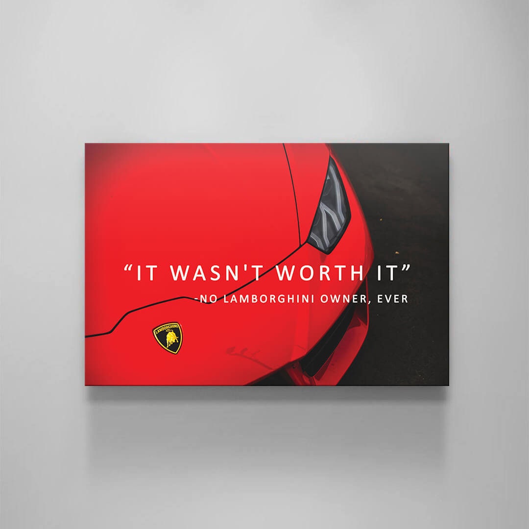 Motivational Wall Art Red Lambo Owner Quote Poster Inspirational Office Print Lamborghini Canvas Decor Entrepreneur Sport Car Cool Quote