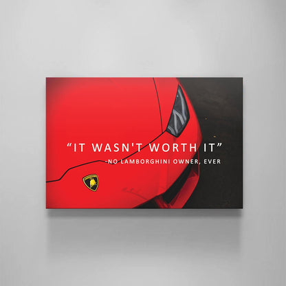 Motivational Wall Art Red Lambo Owner Quote Poster Inspirational Office Print Lamborghini Canvas Decor Entrepreneur Sport Car Cool Quote