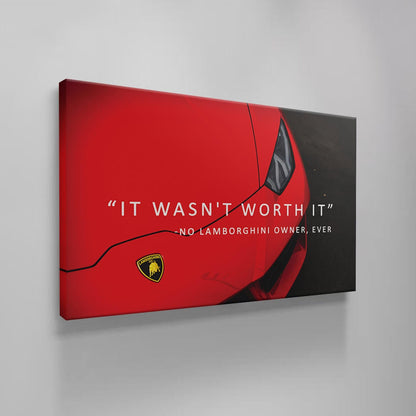 Motivational Wall Art Red Lambo Owner Quote Poster Inspirational Office Print Lamborghini Canvas Decor Entrepreneur Sport Car Cool Quote