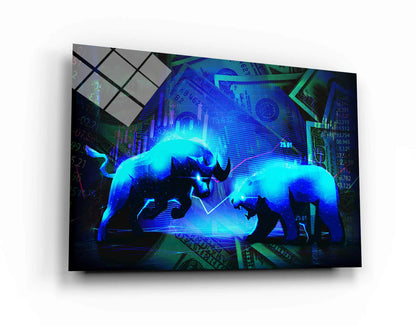 Wall Street Bear Vs Bull Wall Decor Bearish And Bullish Canvas Art Office Poster Trading Money Trader Motivational Quote Rules For Success Wall Art