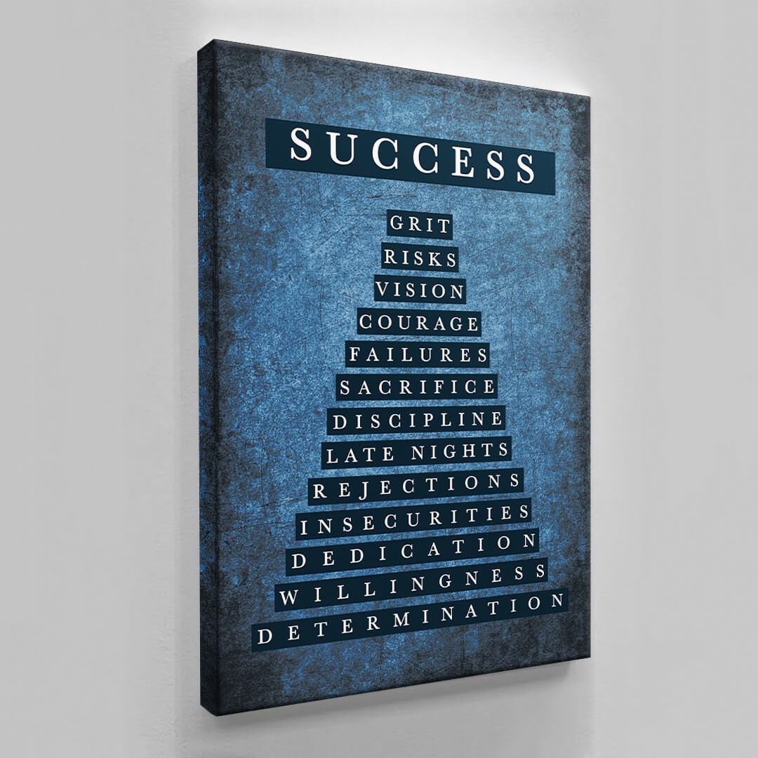 Success Motivational Art - Inspirational Quote Poster - New Year Resolution Canvas - Entrepreneur Art