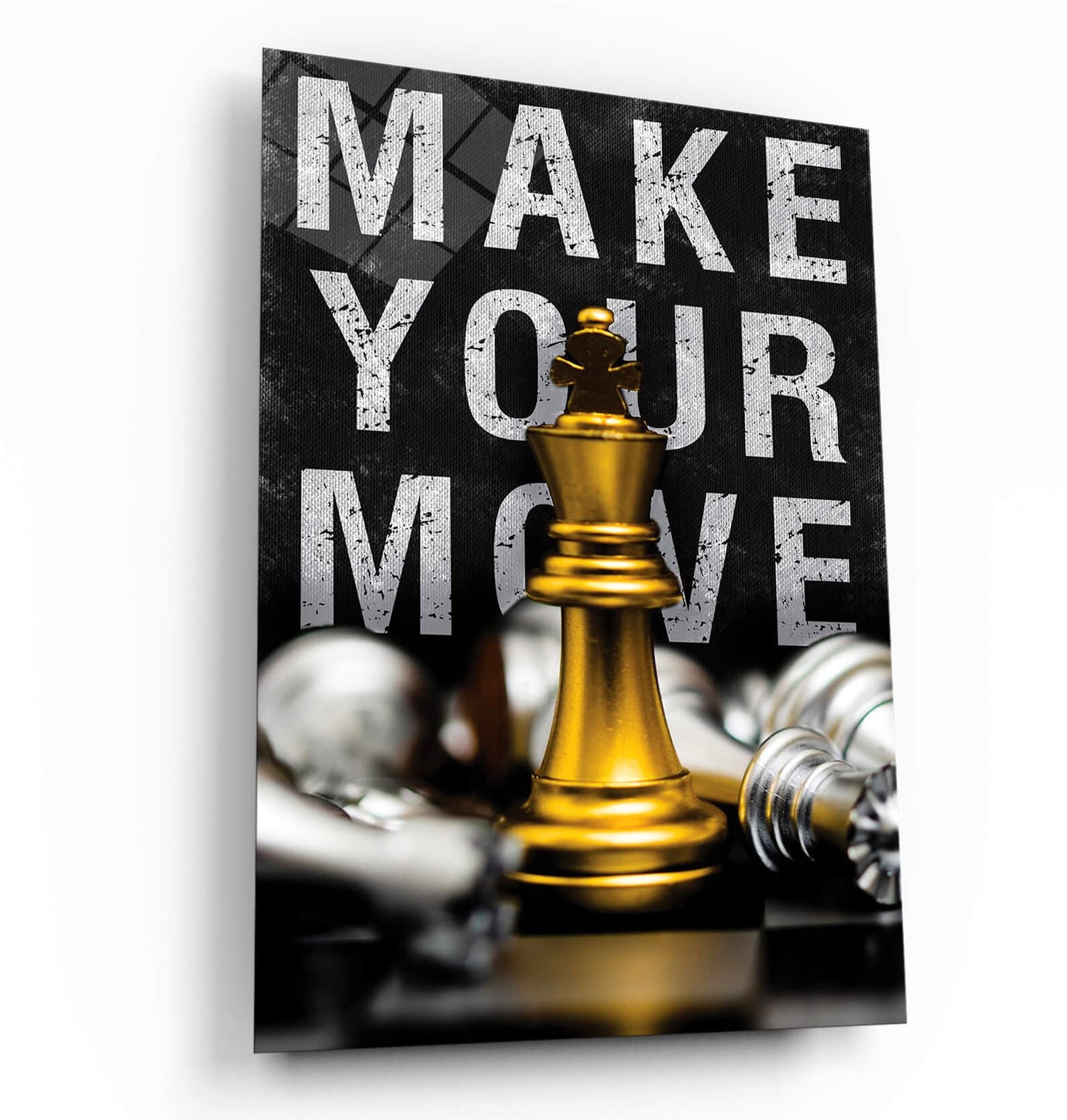 Make Your Move Motivational Wall Art Gold Chess Inspirational Quote Poster King Move Office Print Entrepreneur Canvas Prove Them Wrong