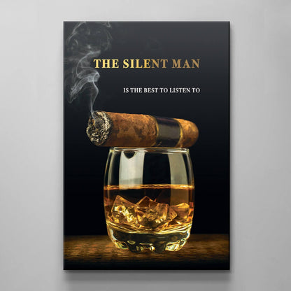 Real Men's Canvas Whiskey Wall Art Cigar Poster Actions Over Words Print The True Man Gift for Him Motivational Inspirational Wall Art