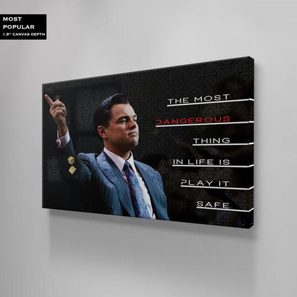 Wolf of Wall Street Motivational Wall Art - Risk Everything Inspirational Poster - Leonardo Quote Print - Leo Speech Canvas Entrepreneur Art