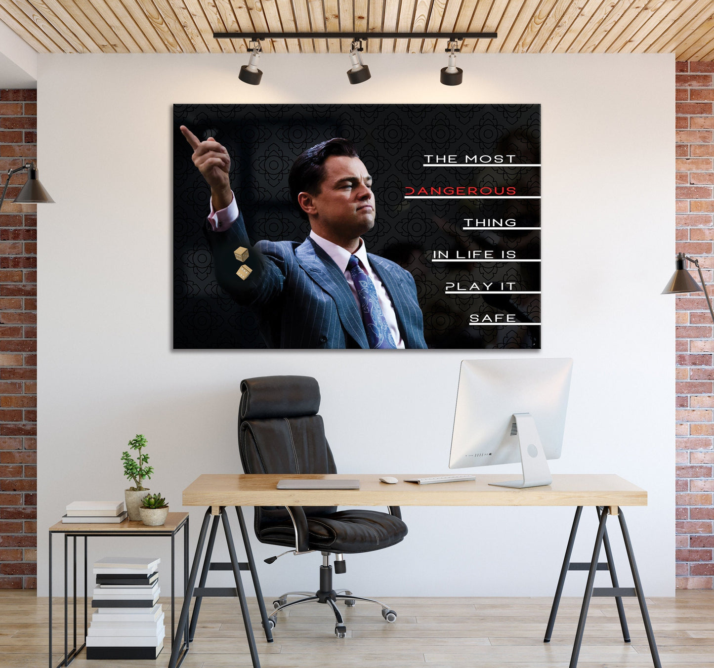 Wolf of Wall Street Motivational Wall Art - Risk Everything Inspirational Poster - Leonardo Quote Print - Leo Speech Canvas Entrepreneur Art