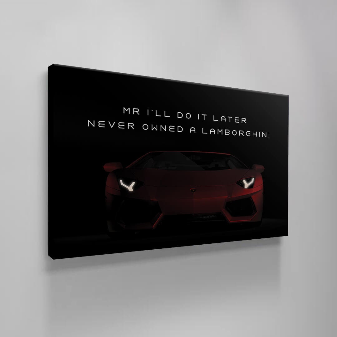 Motivational Wall Art Red Lambo Owner Quote Poster Inspirational Office Print Lamborghini Canvas Decor Entrepreneur Sport Car Cool Quote