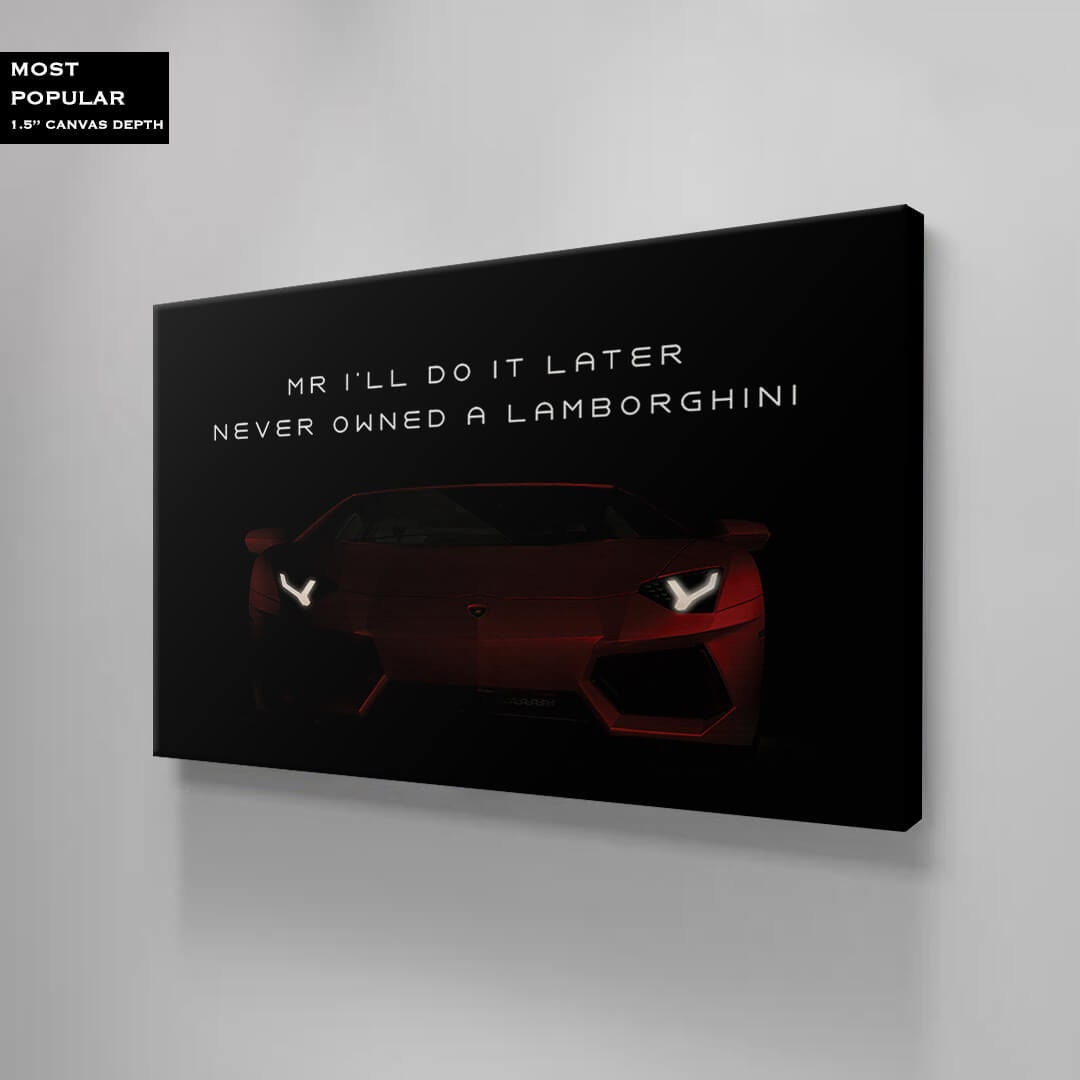 Motivational Wall Art Red Lambo Owner Quote Poster Inspirational Office Print Lamborghini Canvas Decor Entrepreneur Sport Car Cool Quote