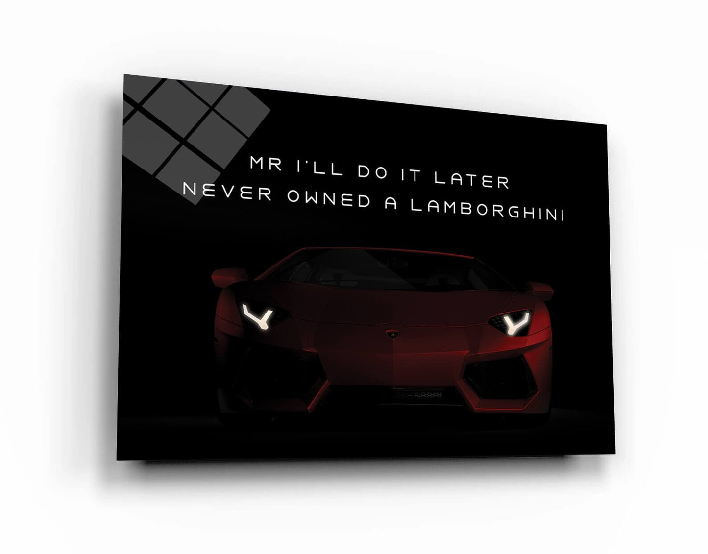 Motivational Wall Art Red Lambo Owner Quote Poster Inspirational Office Print Lamborghini Canvas Decor Entrepreneur Sport Car Cool Quote