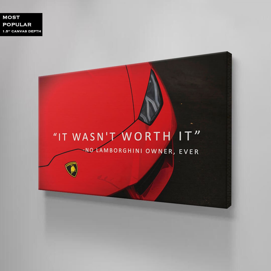 Motivational Wall Art Red Lambo Owner Quote Poster Inspirational Office Print Lamborghini Canvas Decor Entrepreneur Sport Car Cool Quote