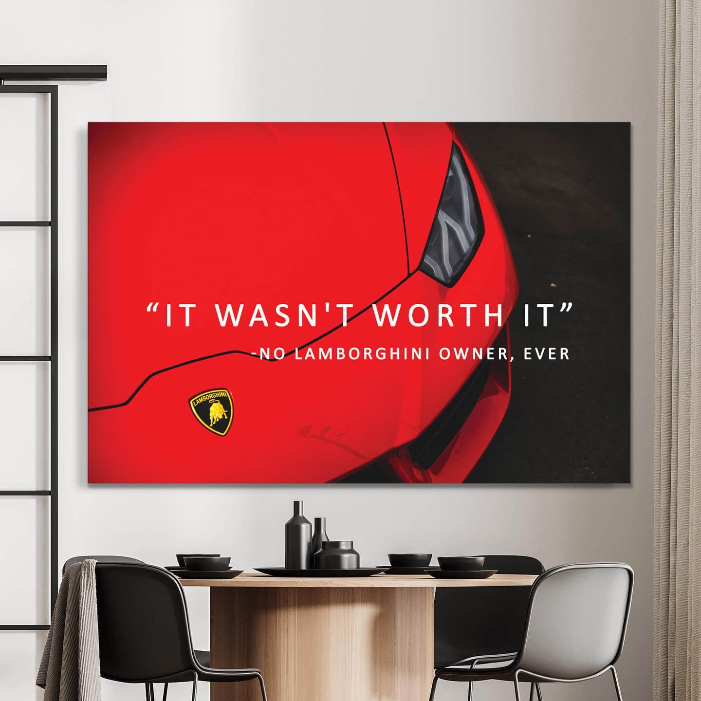 Motivational Wall Art Red Lambo Owner Quote Poster Inspirational Office Print Lamborghini Canvas Decor Entrepreneur Sport Car Cool Quote