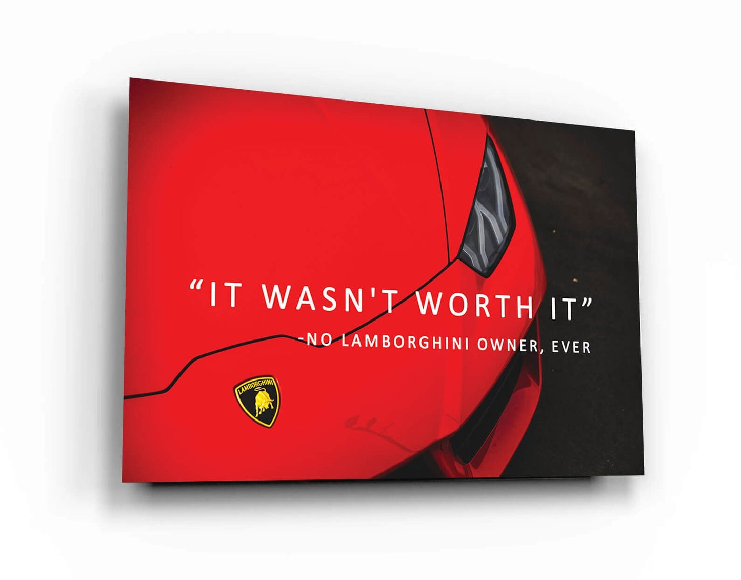 Motivational Wall Art Red Lambo Owner Quote Poster Inspirational Office Print Lamborghini Canvas Decor Entrepreneur Sport Car Cool Quote