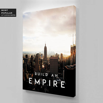 Build an Empire Motivational Wall Art City View Golden Hour Canvas City from Above Poster Inspirational Quote Print Office Decor