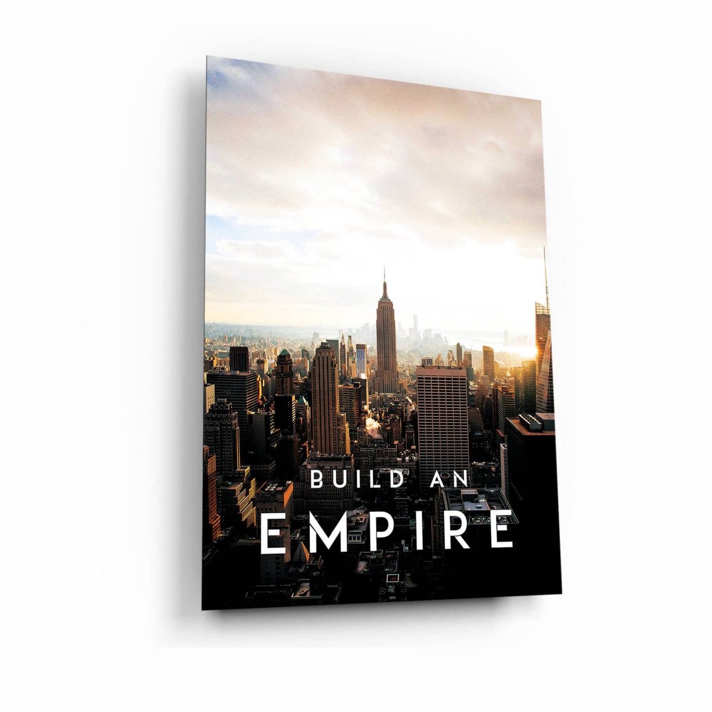 Build an Empire Motivational Wall Art City View Golden Hour Canvas City from Above Poster Inspirational Quote Print Office Decor