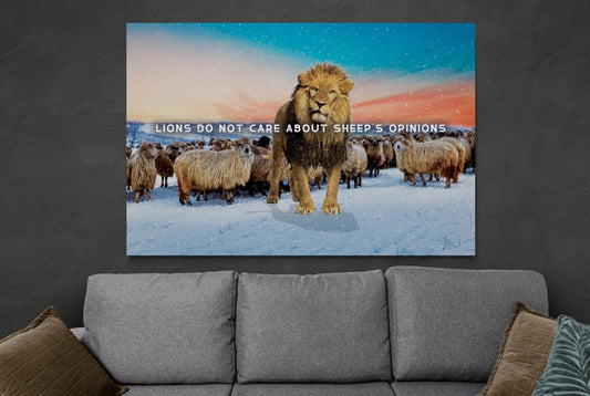 Lions Do Not Care About Sheep's Opinions Poster Motivational Wall Art Lannister Quote Canvas Leader Inspirational Print Individually Art