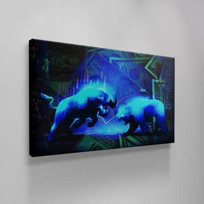 Wall Street Bear Vs Bull Wall Decor Bearish And Bullish Canvas Art Office Poster Trading Money Trader Motivational Quote Rules For Success Wall Art