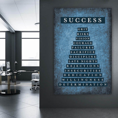 Success Motivational Art - Inspirational Quote Poster - New Year Resolution Canvas - Entrepreneur Art