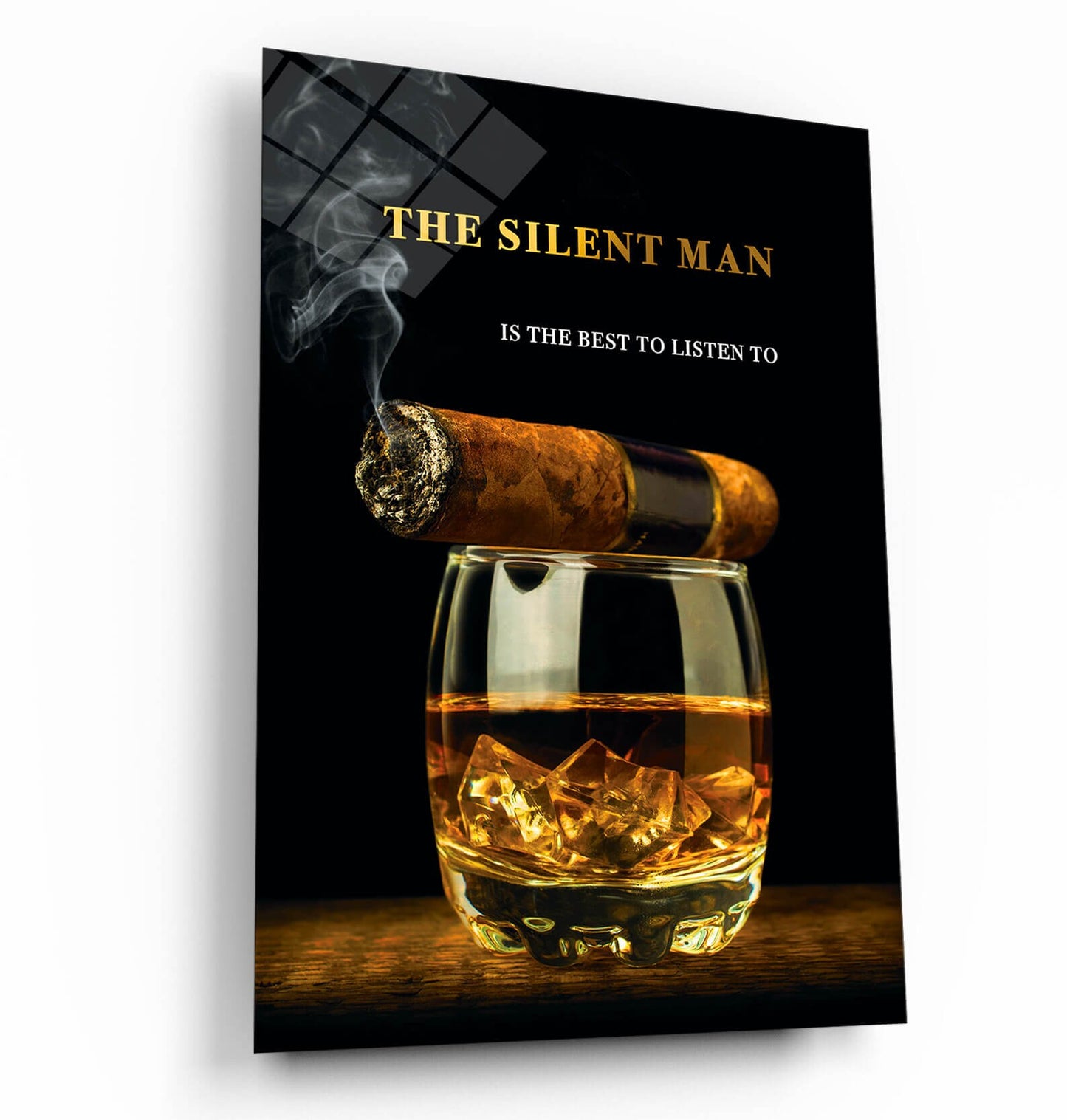 Real Men's Canvas Whiskey Wall Art Cigar Poster Actions Over Words Print The True Man Gift for Him Motivational Inspirational Wall Art