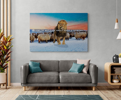 Lions Do Not Care About Sheep's Opinions Poster Motivational Wall Art Lannister Quote Canvas Leader Inspirational Print Individually Art