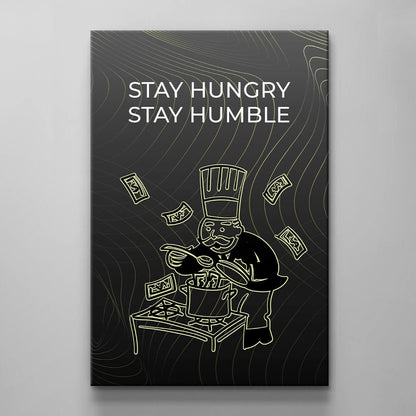 Stay Hungry Stay Humble Canvas Black Burgher with Diamonds Motivational Quote Poster Leader Print Inspirational Office Art