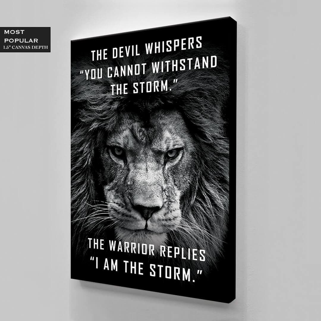 I Am the Storm Motivational Quote Wall Art Modern Office Decor Lion Wall Art Inspirational Saying Entrepreneur Gift Success Poster Print