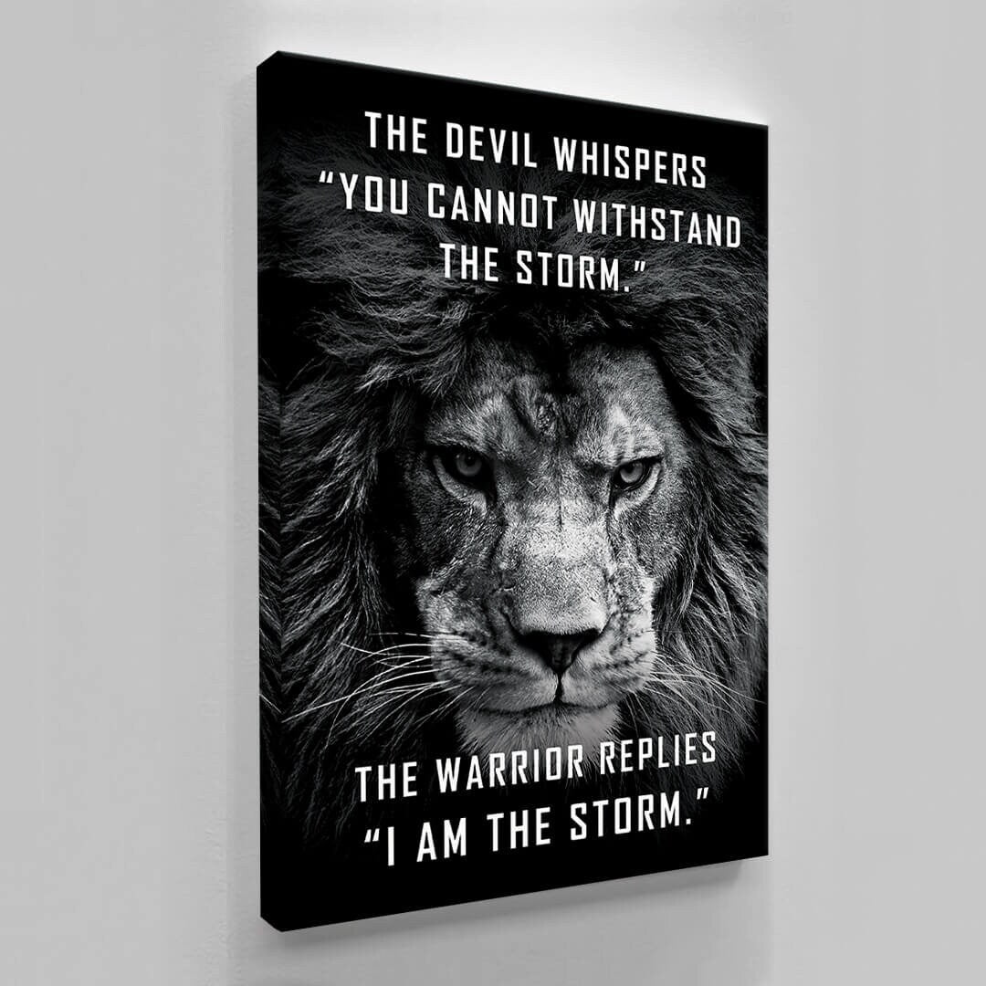 I Am the Storm Motivational Quote Wall Art Modern Office Decor Lion Wall Art Inspirational Saying Entrepreneur Gift Success Poster Print