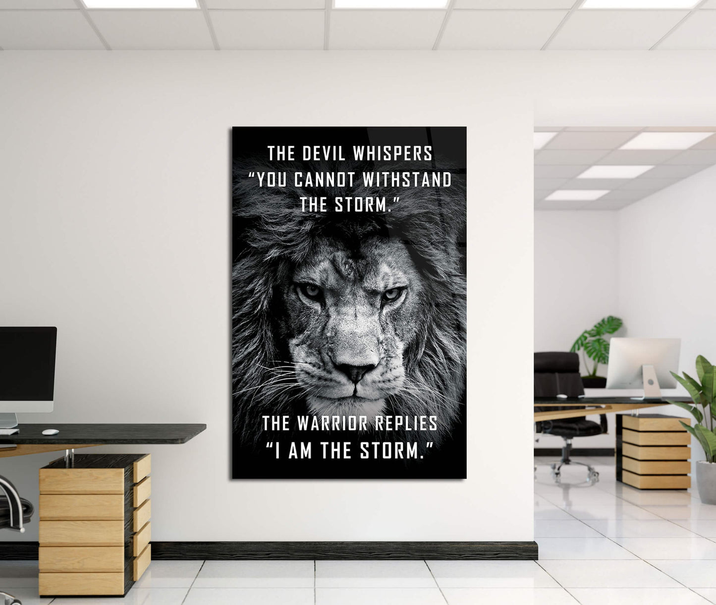 I Am the Storm Motivational Quote Wall Art Modern Office Decor Lion Wall Art Inspirational Saying Entrepreneur Gift Success Poster Print