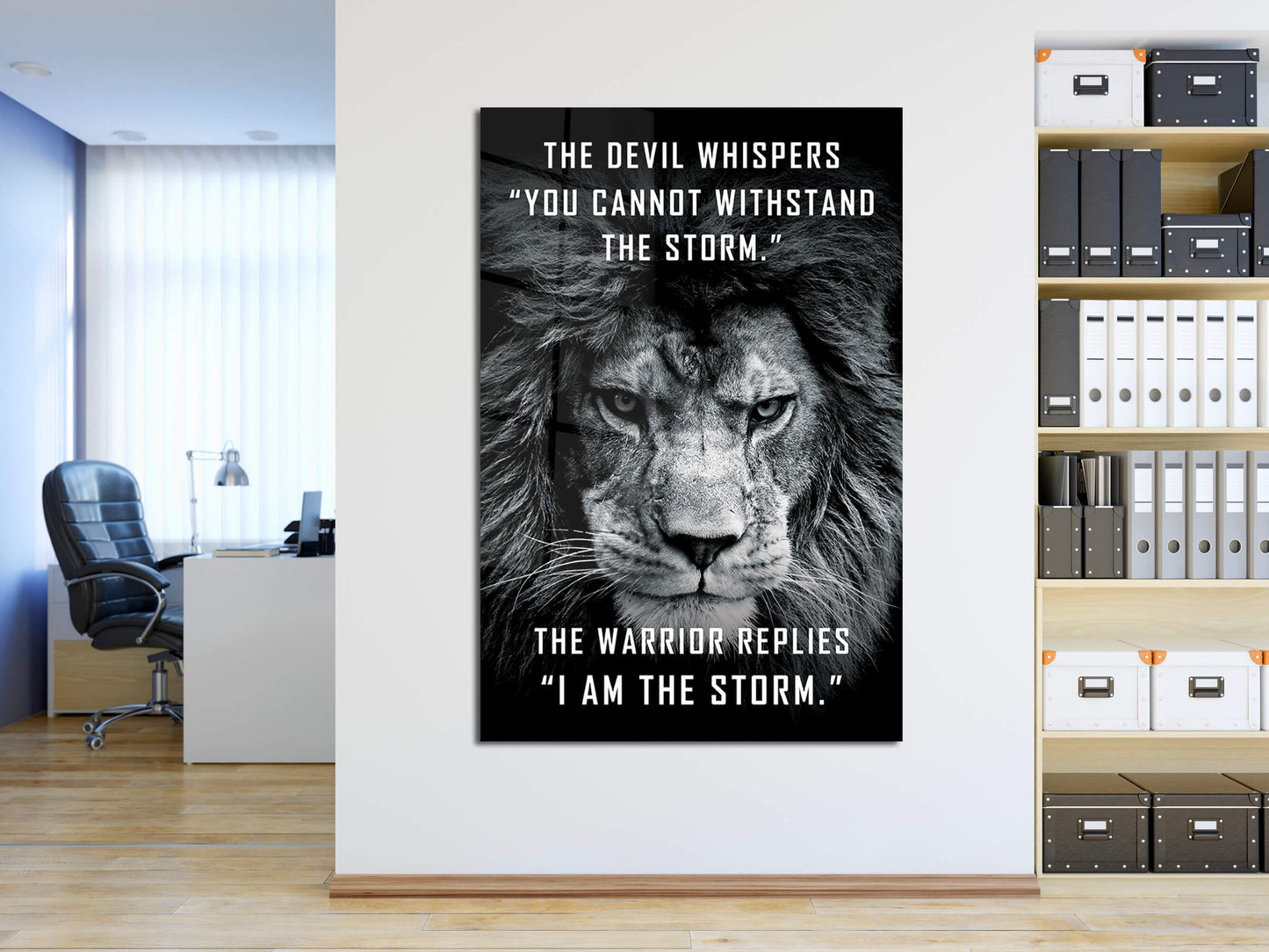 I Am the Storm Motivational Quote Wall Art Modern Office Decor Lion Wall Art Inspirational Saying Entrepreneur Gift Success Poster Print