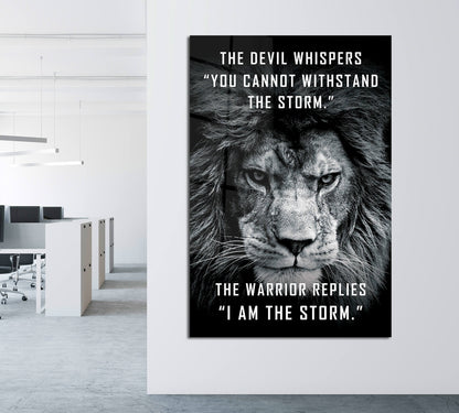 I Am the Storm Motivational Quote Wall Art Modern Office Decor Lion Wall Art Inspirational Saying Entrepreneur Gift Success Poster Print