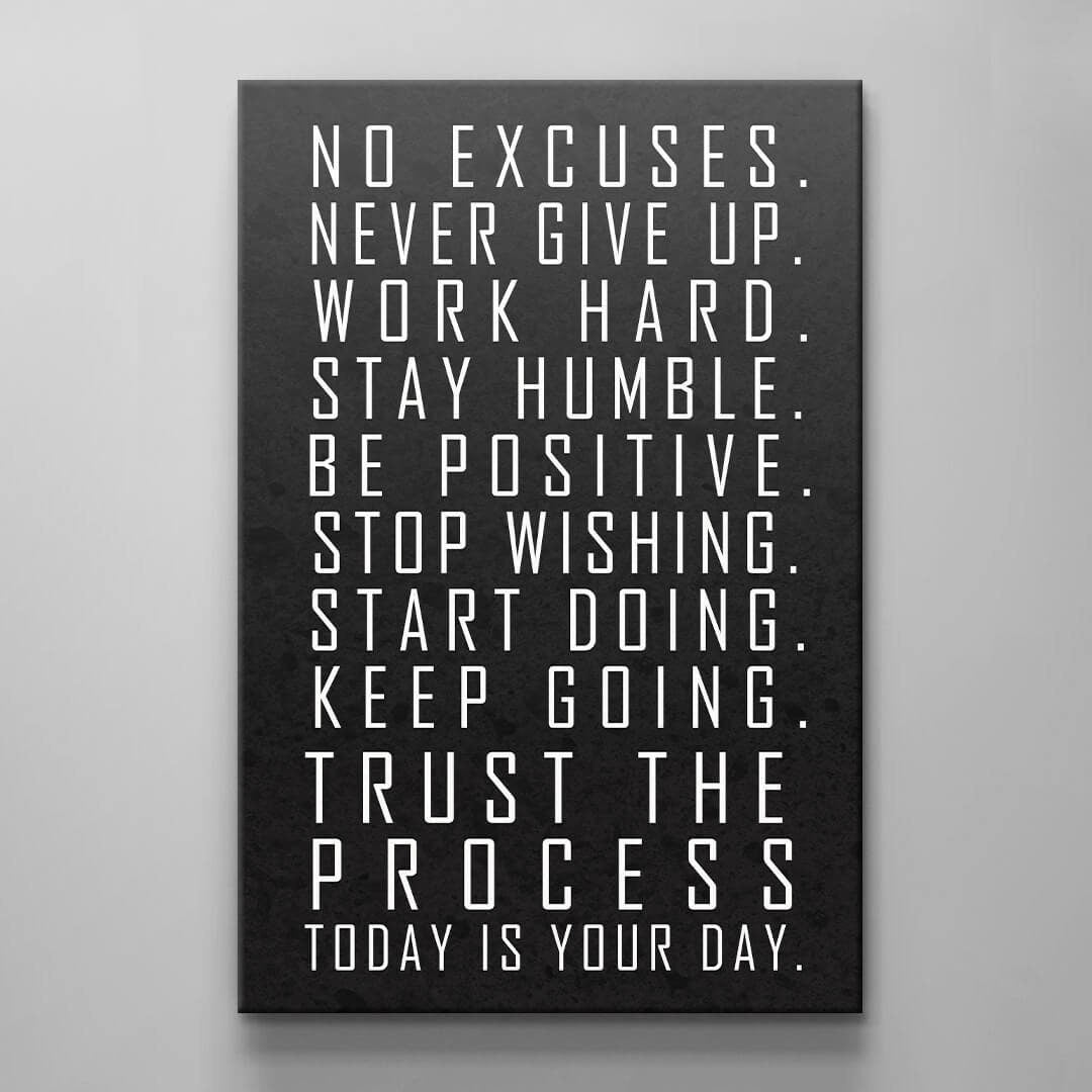 Motivational Wall Art - Inspirational Poster Print - Office Canvas - Trust the Process Art - Motivate Quotes Print