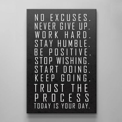 Motivational Wall Art - Inspirational Poster Print - Office Canvas - Trust the Process Art - Motivate Quotes Print