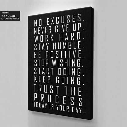 Motivational Wall Art - Inspirational Poster Print - Office Canvas - Trust the Process Art - Motivate Quotes Print