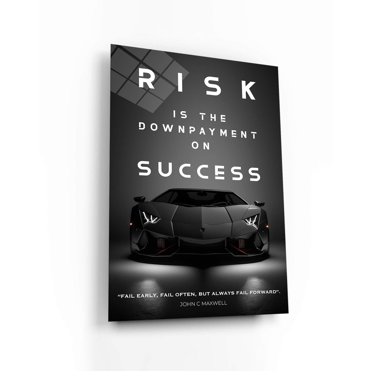 Downpayment on Success Motivational Canvas Print Office Decor Rolls Royce Sign Poster Luxury Car Wall Art Take the Risk to Succeed Quote