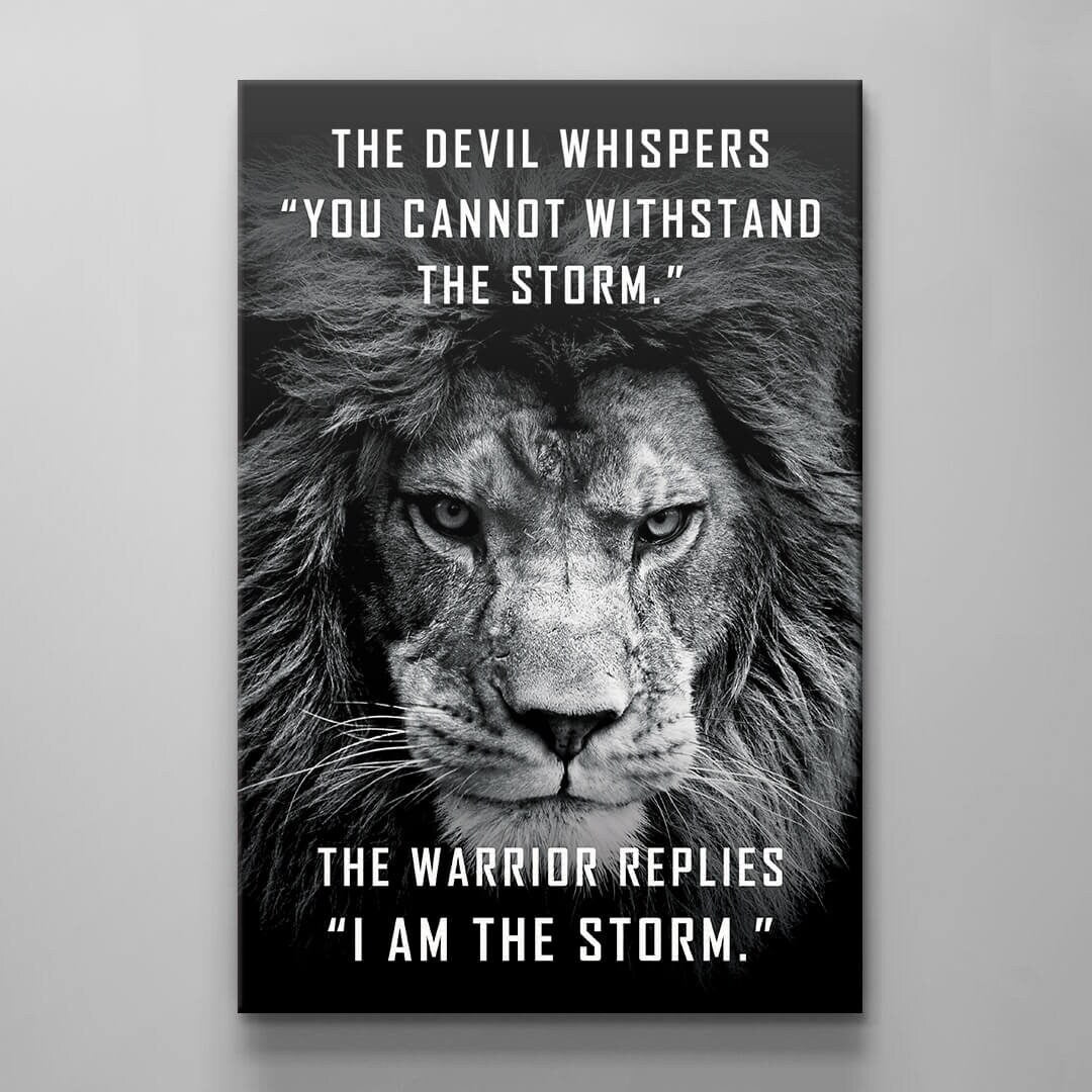 I Am the Storm Motivational Quote Wall Art Modern Office Decor Lion Wall Art Inspirational Saying Entrepreneur Gift Success Poster Print