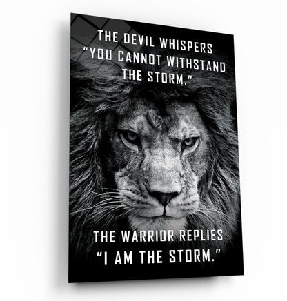 I Am the Storm Motivational Quote Wall Art Modern Office Decor Lion Wall Art Inspirational Saying Entrepreneur Gift Success Poster Print