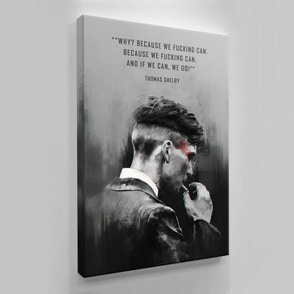 Tommy Shelby Canvas - Peaky Blinders Poster - Retro TV Series Print - Cillian Murphy Wall Art