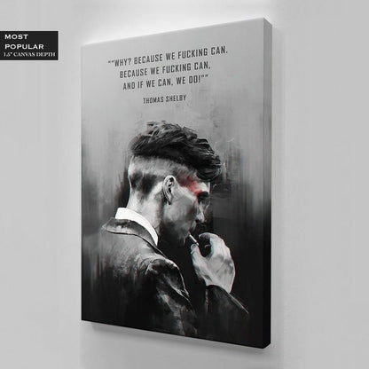 Tommy Shelby Canvas - Peaky Blinders Poster - Retro TV Series Print - Cillian Murphy Wall Art