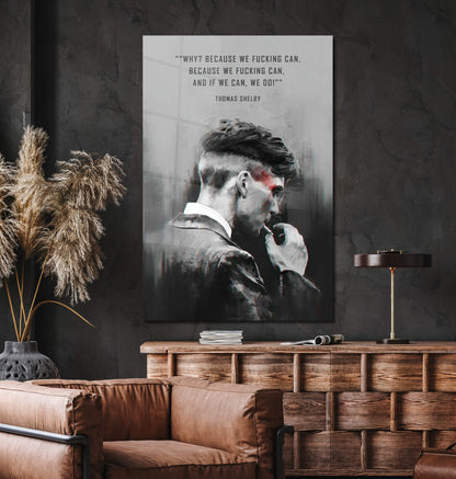 Tommy Shelby Canvas - Peaky Blinders Poster - Retro TV Series Print - Cillian Murphy Wall Art