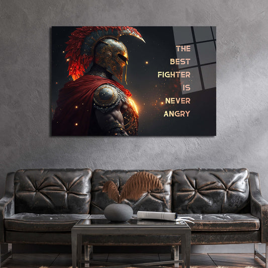 Mindset Motivational Canvas - "The Best Fighter is Never Angry" - Sparta Wall Art