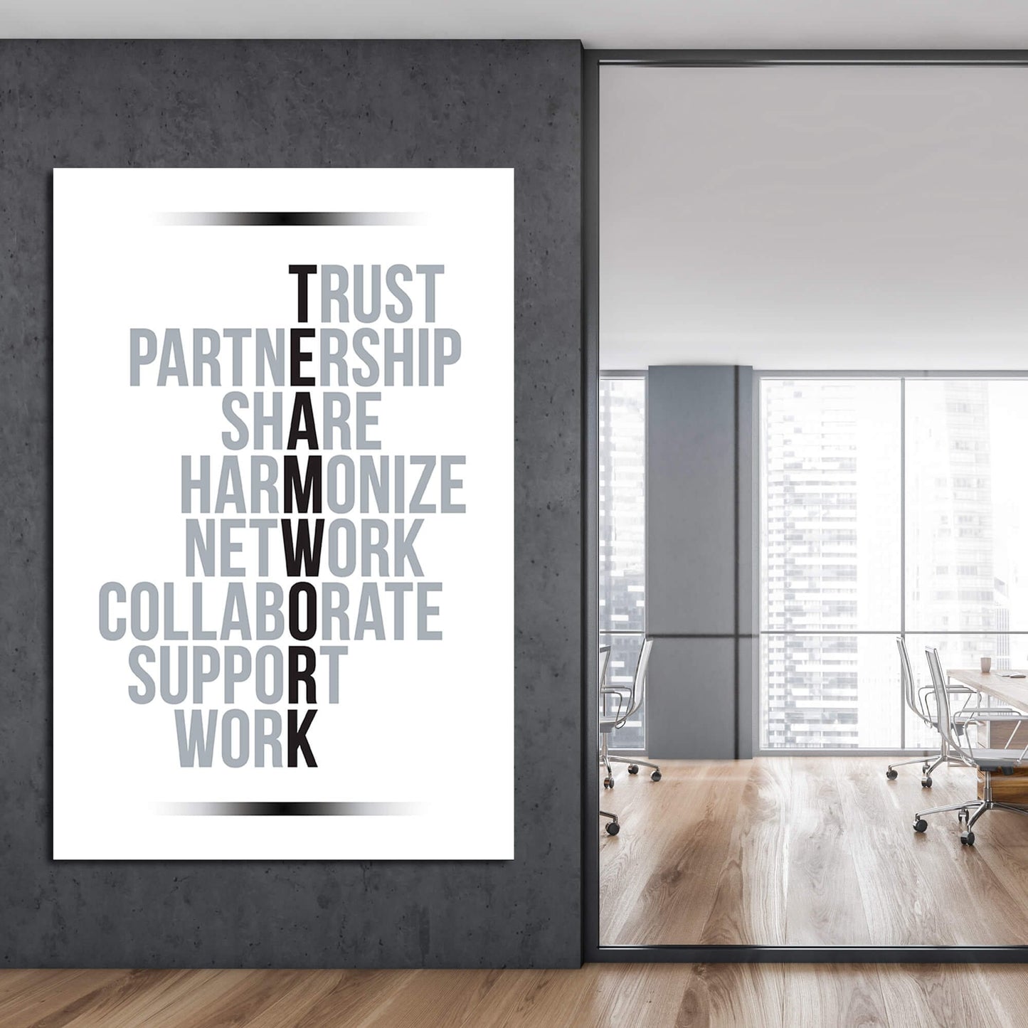 Office Wall Art - Teamwork Quotes Decor Print - Workplace Positivity - Inspirational Work Sign