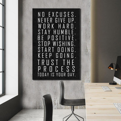 Motivational Wall Art - Inspirational Poster Print - Office Canvas - Trust the Process Art - Motivate Quotes Print