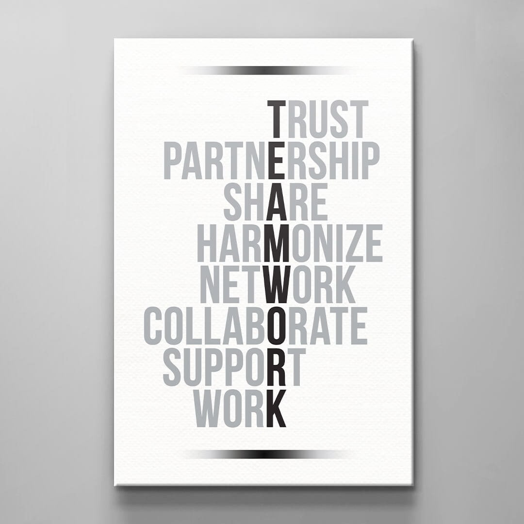 Office Wall Art - Teamwork Quotes Decor Print - Workplace Positivity - Inspirational Work Sign