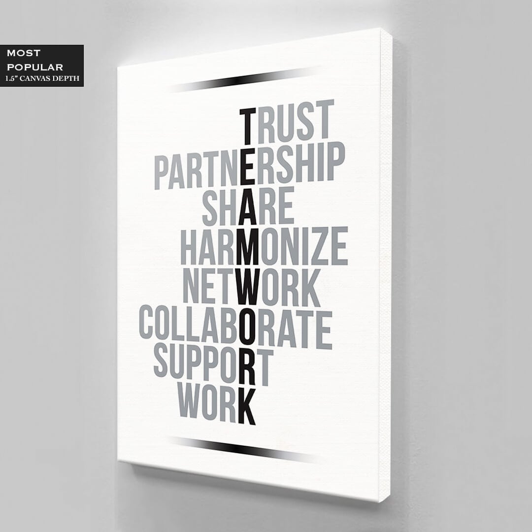 Office Wall Art - Teamwork Quotes Decor Print - Workplace Positivity - Inspirational Work Sign