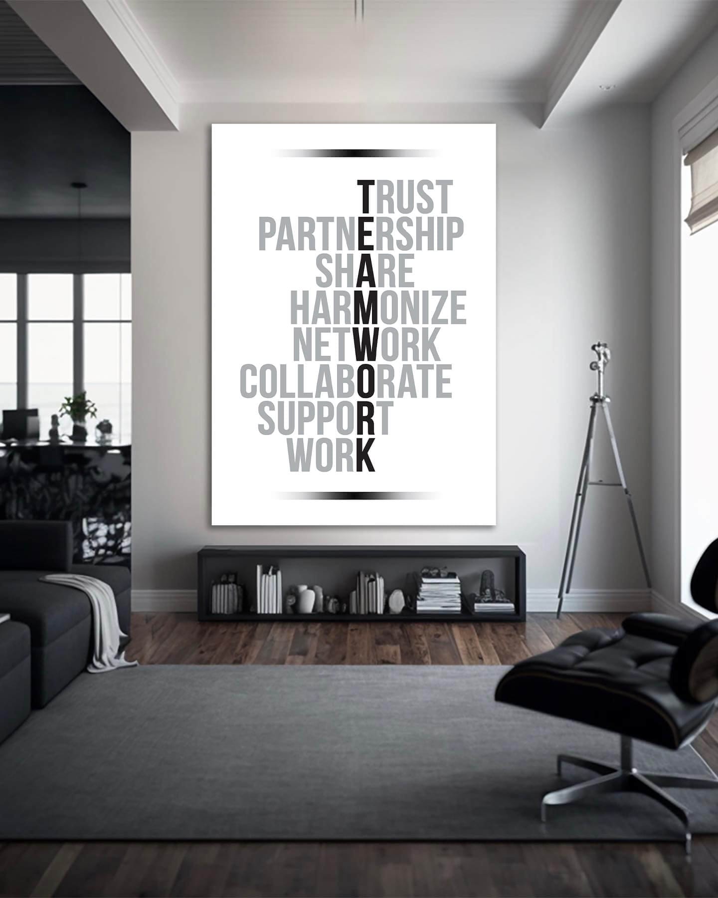 Office Wall Art - Teamwork Quotes Decor Print - Workplace Positivity - Inspirational Work Sign