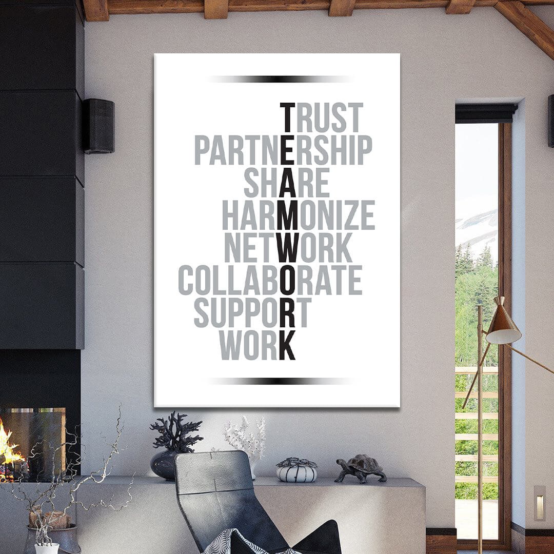 Office Wall Art - Teamwork Quotes Decor Print - Workplace Positivity - Inspirational Work Sign