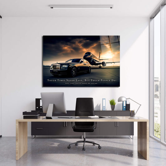 Keep Going Motivational Wall Art Private Jet Office Decor Luxury Car Inspirational Wall Decor Entrepreneur Hustle Canvas Stay Humble Art