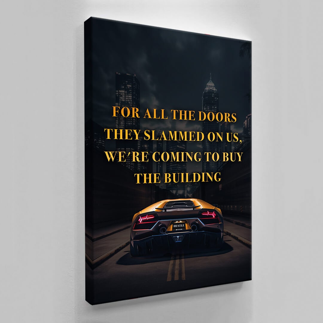 Lambo Quote Motivational Wall Art Sport Car Office Decor Millionaire Mindset Inspirational Art Entrepreneur Hustle Canvas Stay Humble Art