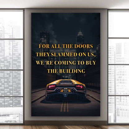 Lambo Quote Motivational Wall Art Sport Car Office Decor Millionaire Mindset Inspirational Art Entrepreneur Hustle Canvas Stay Humble Art