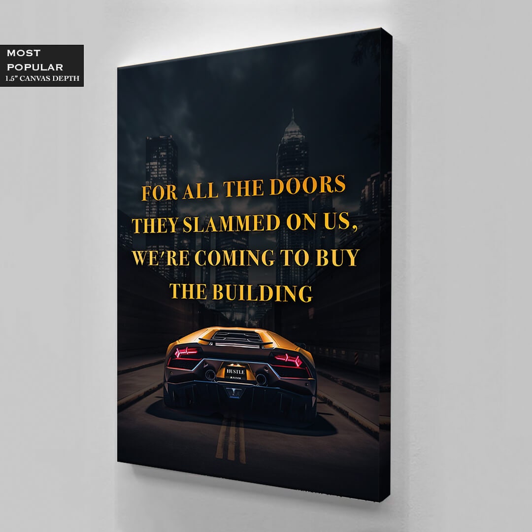 Lambo Quote Motivational Wall Art Sport Car Office Decor Millionaire Mindset Inspirational Art Entrepreneur Hustle Canvas Stay Humble Art