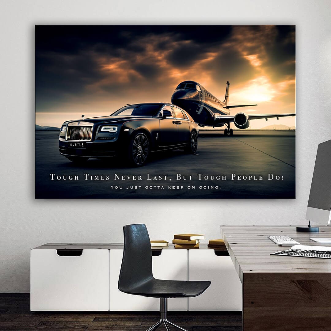 Keep Going Motivational Wall Art Private Jet Office Decor Luxury Car Inspirational Wall Decor Entrepreneur Hustle Canvas Stay Humble Art