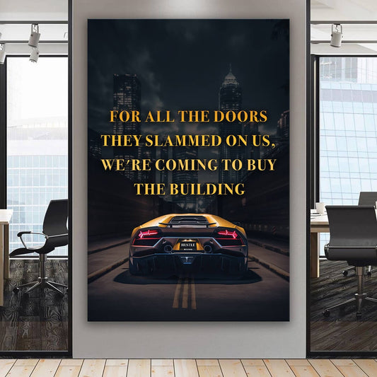 Lambo Quote Motivational Wall Art Sport Car Office Decor Millionaire Mindset Inspirational Art Entrepreneur Hustle Canvas Stay Humble Art